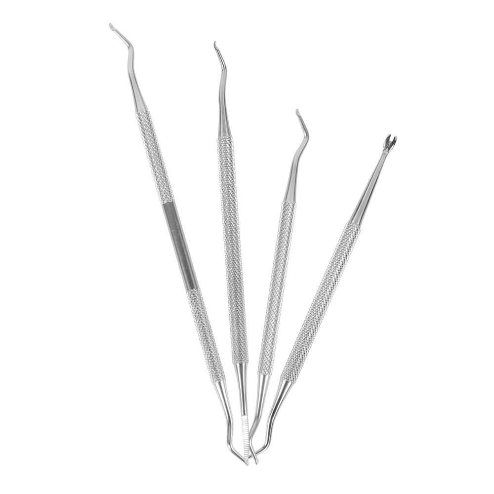FOMIYES 4pcs Nail Care Tools Professional Manicure Nail Cleaning Instruments for Efficient Portable Design for Daily Use for Home Salon Silver