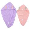 Baluue 2pcs Quick Drying Hair Towel Wraps for Boys and Girls Adults Cartoon Design Turbans Super Absorbent Coral Fleece Hair Drying Towels view 1