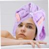 Baluue 2pcs Quick Drying Hair Towel Wraps for Boys and Girls Adults Cartoon Design Turbans Super Absorbent Coral Fleece Hair Drying Towels view 4
