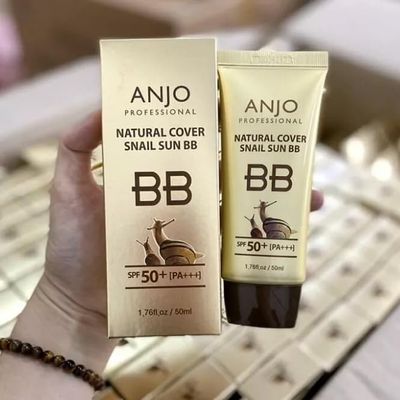 ANJO Professional Natural Cover Snail Sun BB Cream, SPF 50+ PA+++, 1.76 fl oz/Korea-Beauty/Korea Made
