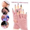 FRCOLOR 2pairs Uv Protection Gloves Nail Art Gel Manicure Gloves Fingerless for Women Gel Nail Lamp Accessory Comfortable Cotton Material view 3
