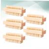 BCOATH 5 Pack Lotus Wood Pig Mane Cleaning Brush Set Hand Washing Brush for Household Use view 3