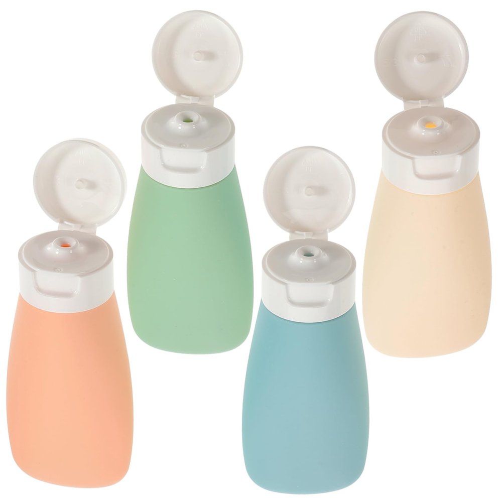 SKISUNO Travel Bottles Set 4 Pcs Small Portable Plastic Refillable Containers Leak-proof Containers for Cosmetics Toiletries