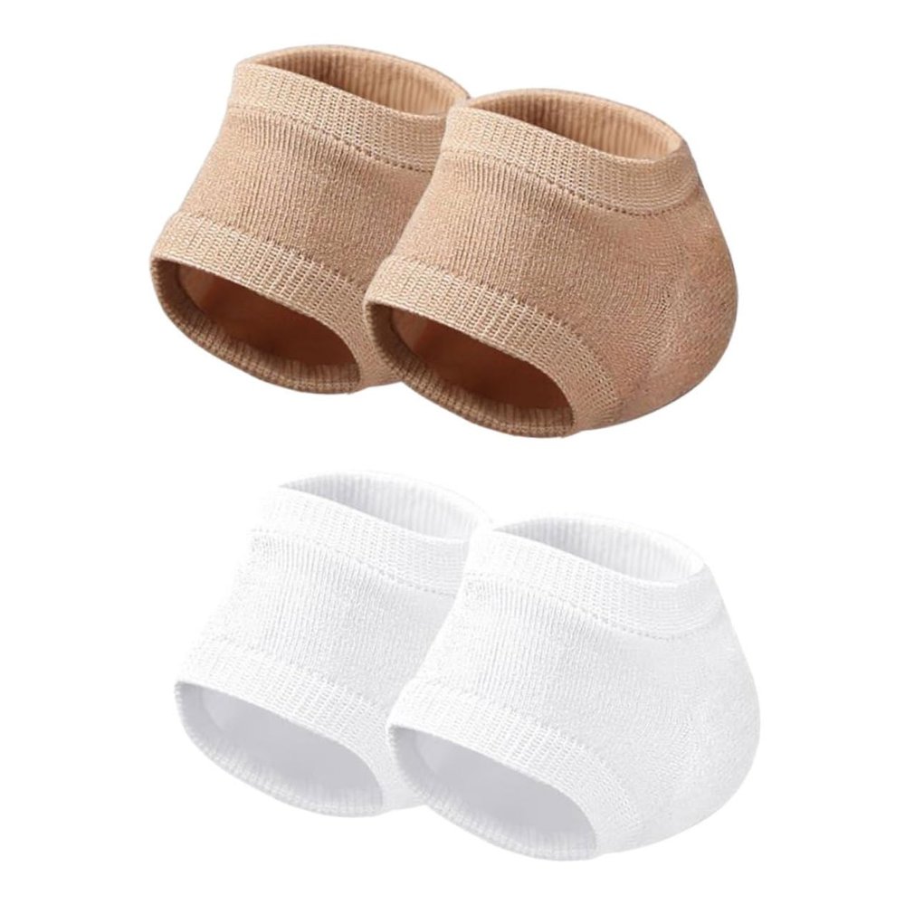 FRCOLOR 2pairs Moisturizing Cracked Heel Protectors Elastic Heel Sleeves for Men Women Comfortable Gel-Lined Toeless Socks