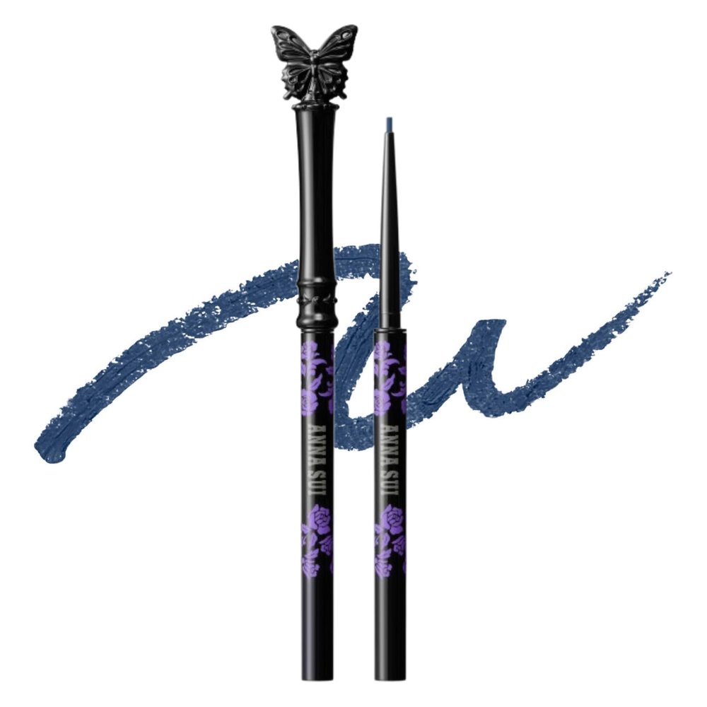 ANNA SUI Eyeliner Pencil, 100 Denim Blue, Ultra-Fine Waterproof Liner for Precise, Long-Lasting Lines, Smudge-Proof and Tear-Resistant, 0.0031 oz