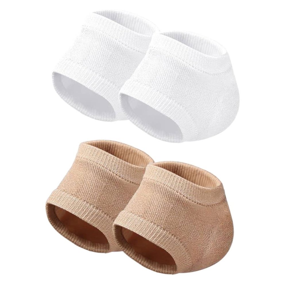Beatifufu 2pairs Heel Socks for Women Men Boys and Girls Elastic Cover for Dry Cracked Feet Toeless Socks Moisturizing Gel Comfortable and Washable