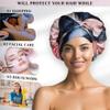 100% Mulberry Silk Bonnet with Ties  Adjustable 19 Momme Double-Layer Reversible Hair Wrap  Stay-On Sleep Cap for Women, Curly Hair, Natural Hair Care  Handmade in USA (Blue & Blush) view 2