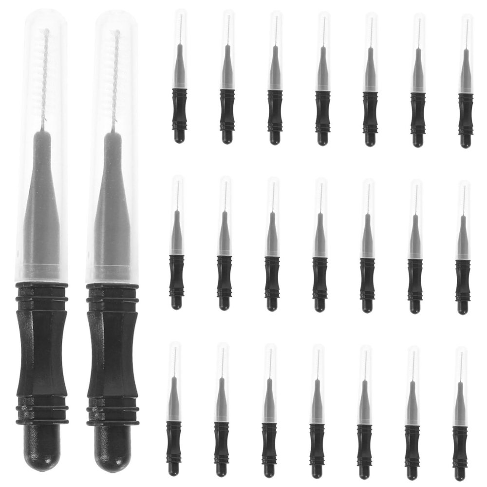 LALADEFIEE 50pcs Eyebrow Brush Cap Portable Eyebrow Mascara Wands for Brow Lamination and Eyelash Extensions for Travel and Professional Makeup Use