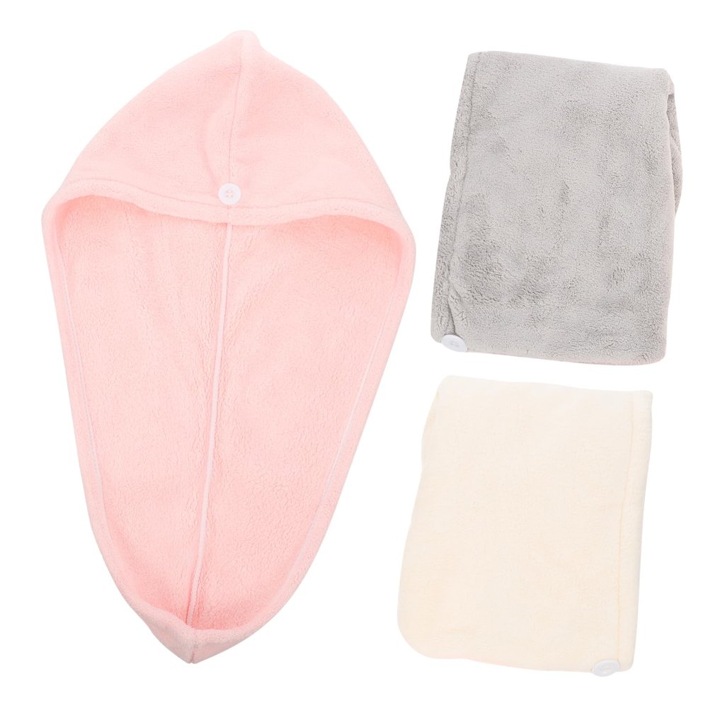 FOMIYES 3pcs Hair Cap Hair Bonnet for Shower Soft Absorbent Girls Head Towel Women Bath Towel