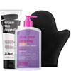 b.tan Clear Self Tanning Gel & Exfoliating Kit | Next Level + Erase Tan Repeat Bundle - 1 Hour Express, Transfer-Resistant Ultra Dark Fake Tanner, 2-in-1 Exfoliator Scrub & Body Wash with Mitt view 1
