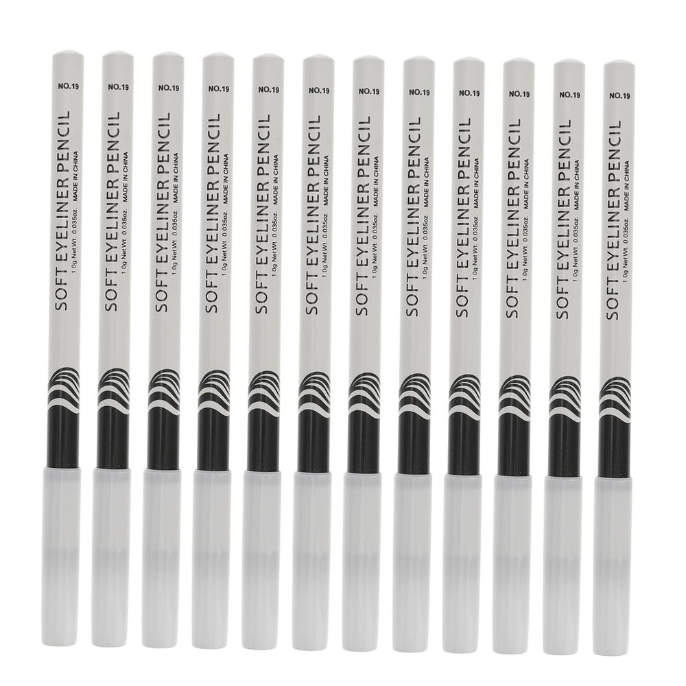Beatifufu 12pcs White Eyeliner Pencils Versatile Eyeshadow and Brightening Makeup Tools for Effortless Eye Looks Easy to Use Portable and Safe for Daily Use