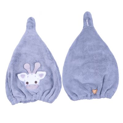BIUDECO Cartoon Deer Coral Fleece Hair Towel Super Absorbent Quick Dry Hair Wrap Soft and Gentle Design for Home Use