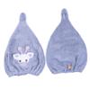 BIUDECO Cartoon Deer Coral Fleece Hair Towel Super Absorbent Quick Dry Hair Wrap Soft and Gentle Design for Home Use view 1