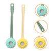 Anneome 2pcs Long Handle Shower Back Scrubber Silicone Bath Brush for Body Massage Portable Back Washer for Shower Body Bathing Scrubber view 3