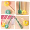 Anneome 2pcs Long Handle Shower Back Scrubber Silicone Bath Brush for Body Massage Portable Back Washer for Shower Body Bathing Scrubber view 4