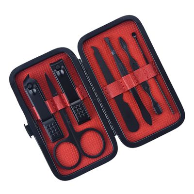 Healvian 7pcs Manicure Tool Set Nail Clippers Scissors Trimmer Nail Care Kit Clippers Set for Men Women Portable Black Easy Care