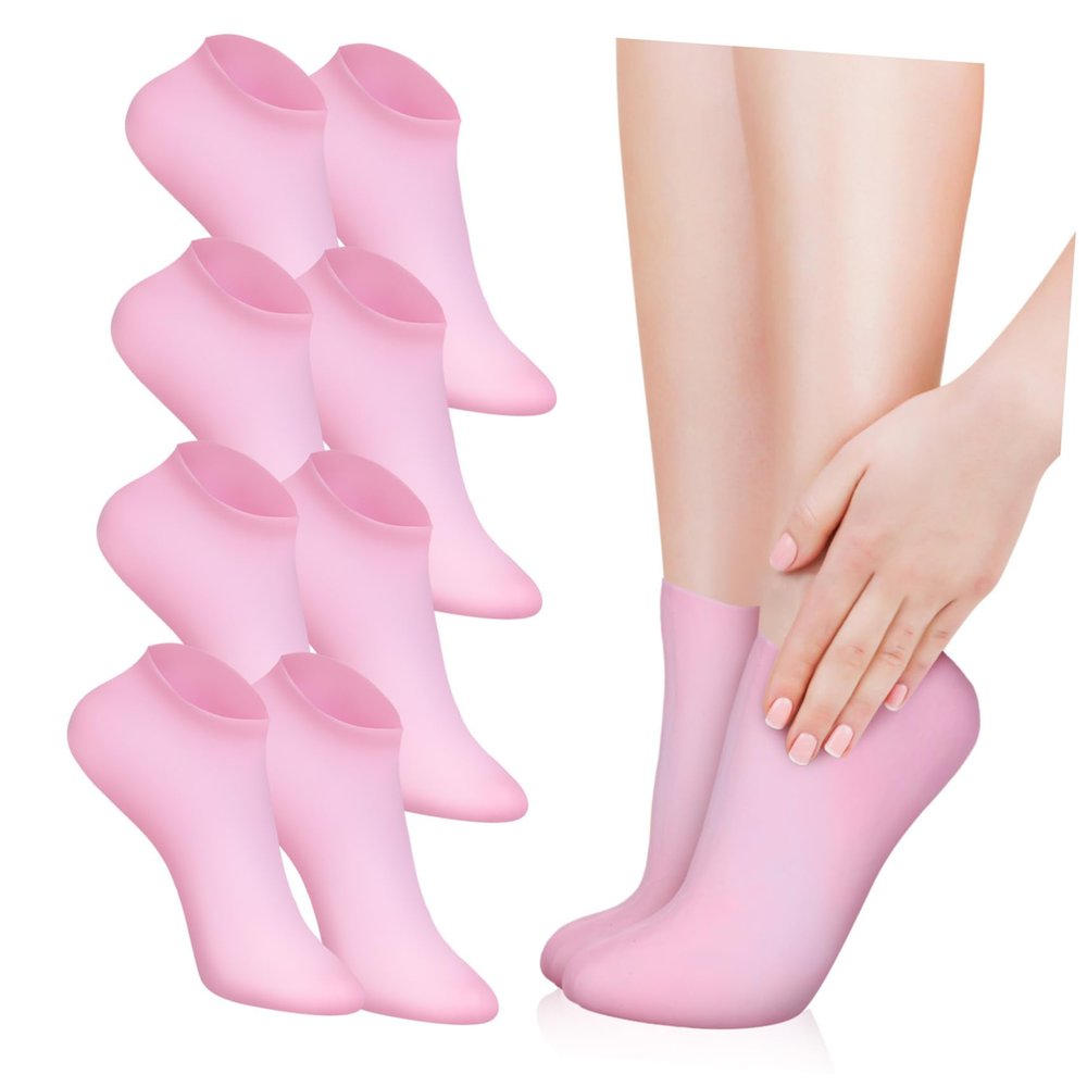 Healvian 5pairs Moisturizing Silicone Socks for Women Gel Foot Soaking Socks for Cracked Heels and Dry Feet Care for Hydration and Comfort