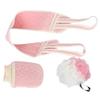 NULYLU 1set Exfoliating Back Scrubber Bathing Strip and Flower Towel Tools for Gentle Skin Massage for Home and Dorm Use Practical and Portable Bath Accessories view 1