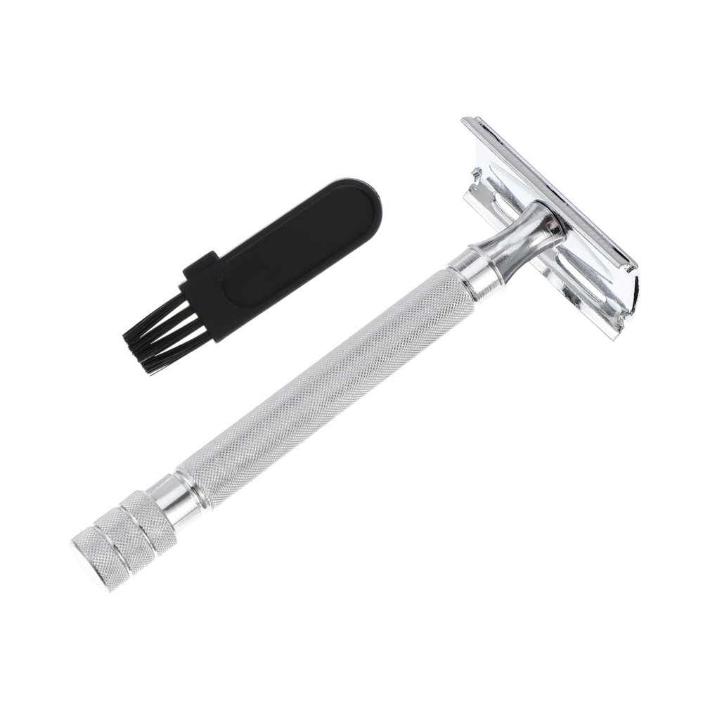 Beatifufu Manual Beard Shaver Safety Razor Durable Shaving Tool for Smooth Comfortable Trim Classic Design Reusable Double Edge Blades for Travel and Everyday Use