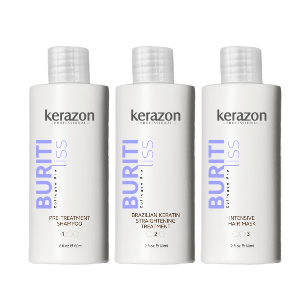 Brazilian Keratin Straightening Treatment KIT 2fl.oz Buriti Liss Collagen Pro For all hair types
