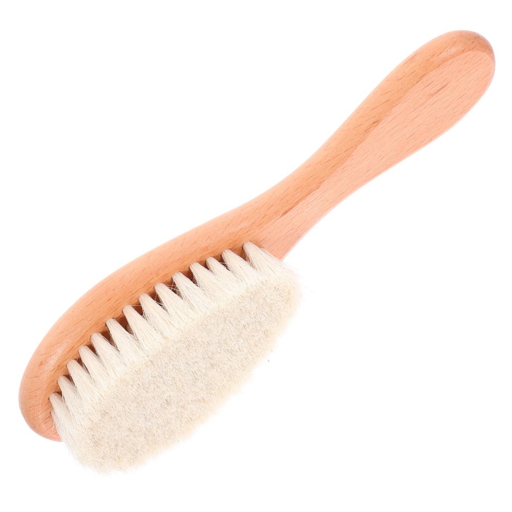 AUTSUPPL 1pc Bathing Brush for Hair Clipping Brush Solid Wood Handle for Gentle Detangling and Cradle Cap Care