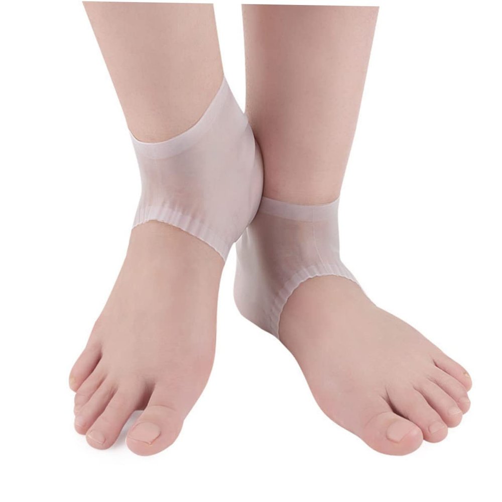 Healvian 1pair Antichapping Socks Heel Protection Socks Gel Inserts for Foot Care
