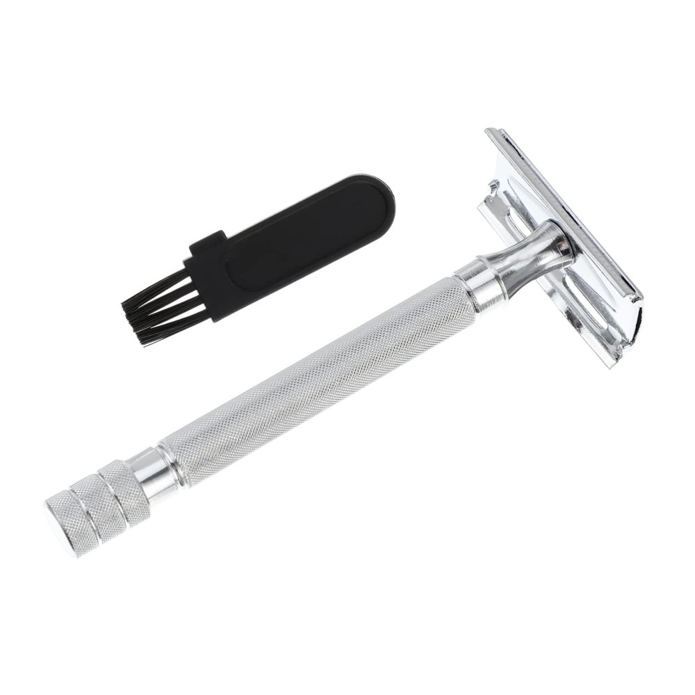 NOLITOY Manual Beard Shaver Metal Scraper Brush Safety Razor for Men Double Sided Facial Razor Shaving Knife