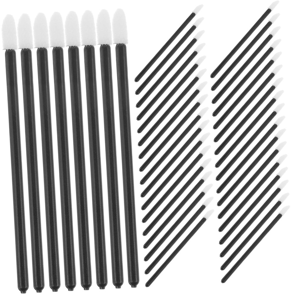 Beatifufu 50pcs Disposable Lip Brush Sticks for Travel Makeup Lipstick Applicator Wands