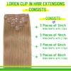 LORIEN Clip in Hair Extensions Real Human Hair, 24 Inch 120g, 27 Honey Blonde, Clip in 100% Brazilian Remy Human Hair Extensions 8pcs Per Set with 18 Clips Double Weft view 3