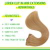 LORIEN Clip in Hair Extensions Real Human Hair, 24 Inch 120g, 27 Honey Blonde, Clip in 100% Brazilian Remy Human Hair Extensions 8pcs Per Set with 18 Clips Double Weft view 4