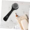 SOESFOUFU 6pcs Multi-Functional Facial Cleansing Brush Durable Manual Face Scrubber for Gentle Exfoliation for Sensitive Skin and Nail Care Long Handle Design Solid Black view 4