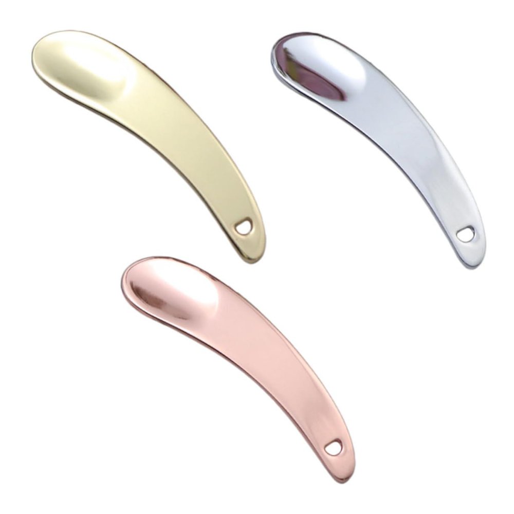 IWOWHERO 3pcs Zinc Alloy Facial Cream Spoons Gold Silver Rose Gold Cosmetic Applicators for Skincare Moisturizers Masks Clean Easy to Use Dosage Control Spoons for Makeup and Beauty