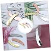 IWOWHERO 3pcs Zinc Alloy Facial Cream Spoons Gold Silver Rose Gold Cosmetic Applicators for Skincare Moisturizers Masks Clean Easy to Use Dosage Control Spoons for Makeup and Beauty view 3