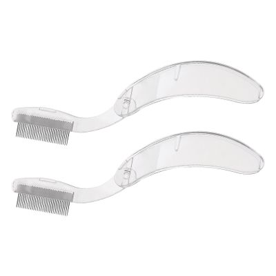 FRCOLOR 2pcs Stainless Steel Eyelash Comb Eyebrow Brush Portable Makeup Tool for Precise Lash Separation and Grooming for Routine and Travel
