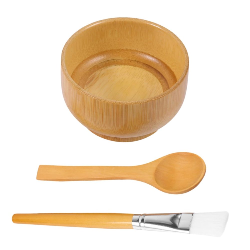 FRCOLOR 3pcs Face Mask Mixing Bowl Set Spoon and Brush Cosmetic Tools for Skin Care and Spa Use Lightweight and Reusable
