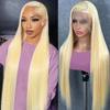 Arsola 613 Lace Front Wig Human Hair 30 Inch Blonde 13X6 HD Transparent Lace Front Wigs Human Hair 180 Density Blonde Glueless Wigs 613 HD Straight Lace Frontal Wig Pre Plucked view 1