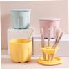 FRCOLOR 2sets Silicone Makeup Brush Cleansing Bowl Makeup Brush Cleaner Kit Cleaning Pad Vanity Organizer Cleaning Box view 4
