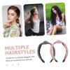 Healeved 2pcs Knot Headbands for Women Stylish Pu Leather Wide Headpiece for Outdoor Activities Festivals Daily Wear Versatile Hair Accessories view 3