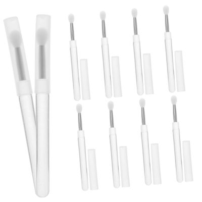 FOMIYES 10pcs Portable Silicone Lip Brush Set with Caps Mini Lipstick and Lip Gloss Applicators Easy to Clean and Reusable for Balm and Scrub Applications