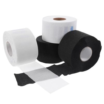 FOMIYES 4rolls Disposable Neck Papers for Hair Cutting White Black Salon Accessories for Hairdressing Barber Use Convenient Comfortable Collar Strips