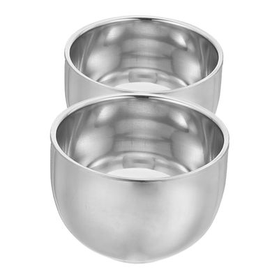 FRCOLOR 2pcs Stainless Steel Shaving Bowl Men's Travel Shaving Cream Cup Smooth Shave Cream Holder