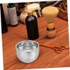 FRCOLOR 2pcs Stainless Steel Shaving Bowl Men's Travel Shaving Cream Cup Smooth Shave Cream Holder view 4