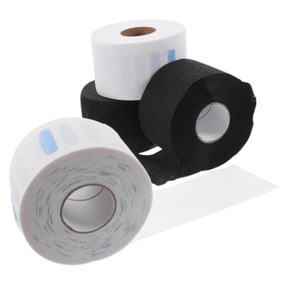 FOMIYES 4rolls Disposable Neck Papers for Hairstyling Black Collar Papers for Hair Salon Supplies Convenient Hair Cutting Coloring Accessory Fits Adults