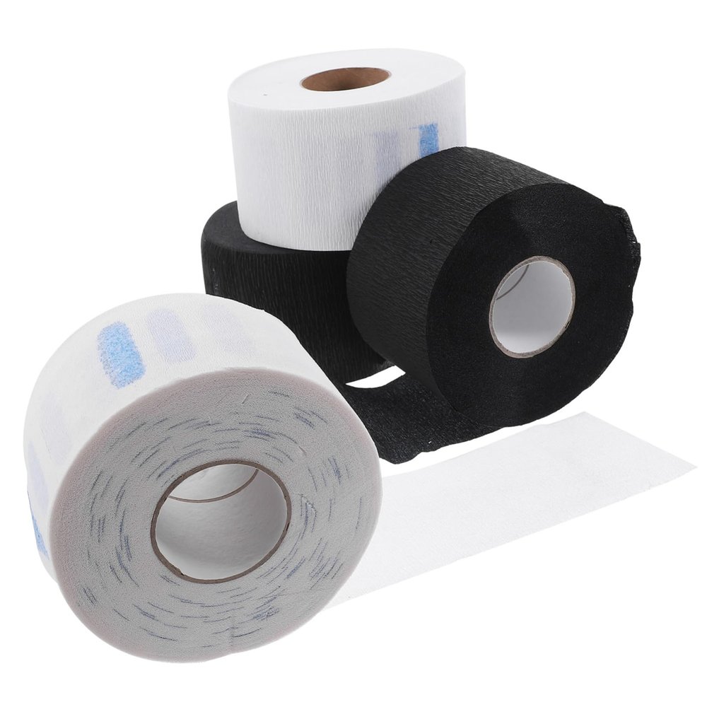 FOMIYES 4rolls Disposable Neck Papers for Hairstyling Black Collar Papers for Hair Salon Supplies Convenient Hair Cutting Coloring Accessory Fits Adults