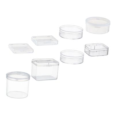 ABOOFAN 8pcs Cosmetic Supplies Box Portable Makeup Brush Organizer Case Powder Puff Container