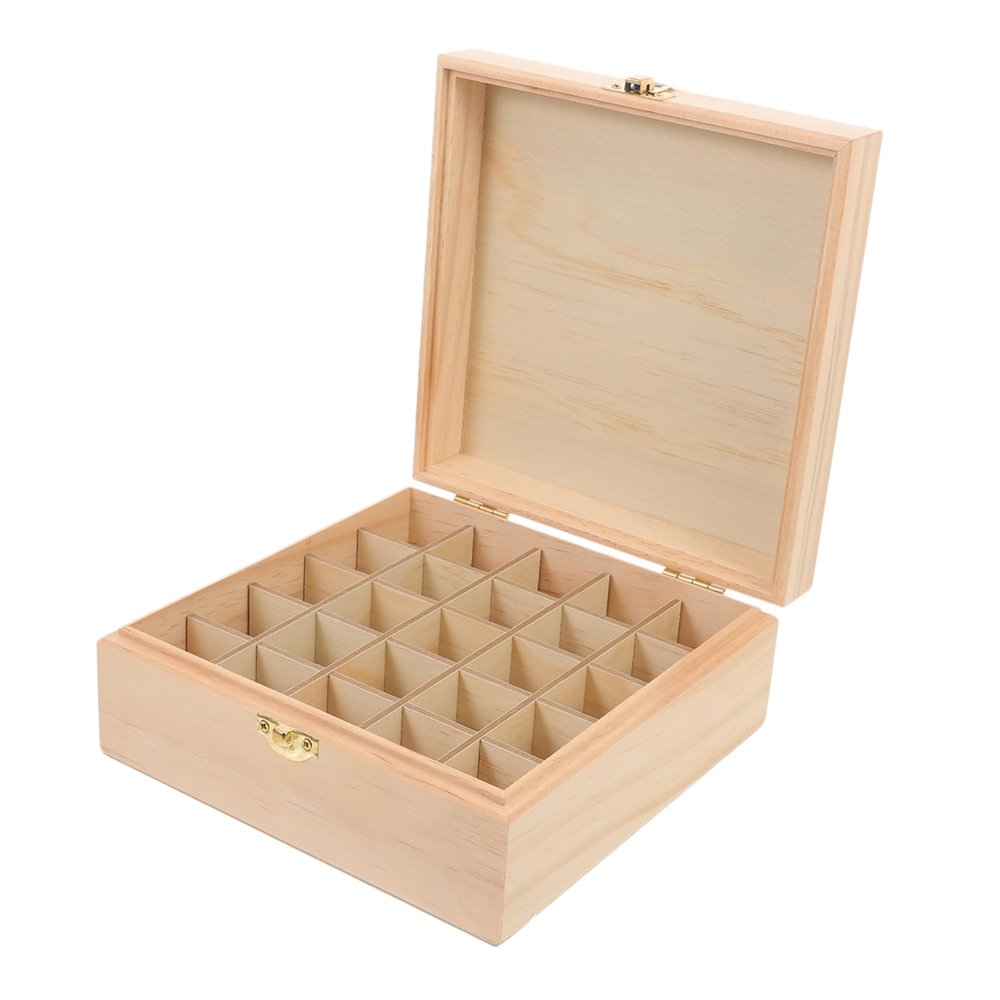 Alipis Wooden Essential Oil Storage Box Multi-grid Oil Bottle Organizer Slots