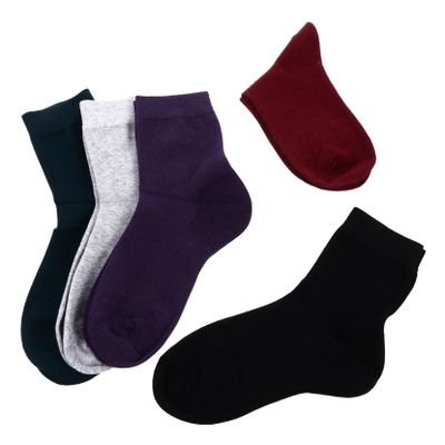 FOMIYES 5pairs Women's Crew Socks Moisturizing Foot Socks Silicone Gel for Cracked Heel Relief Random Color