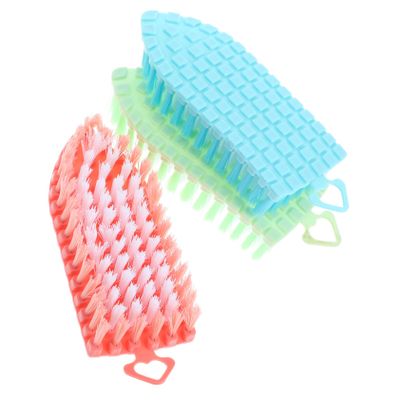 FOYTOKI 3pcs Soft Nail Brush for Dust Cleaning Multi-purpose Scrubbing Cleaner for Nails Shoes Home Use Flexible Design Gentle Skin Blue Green Pink