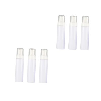 SKISUNO 6pcs Refillable Foaming Pump Bottle Cosmetic Dispenser for Lotion Shampoo Body Wash Portable White Container for Travel Bathroom and Bedroom Use