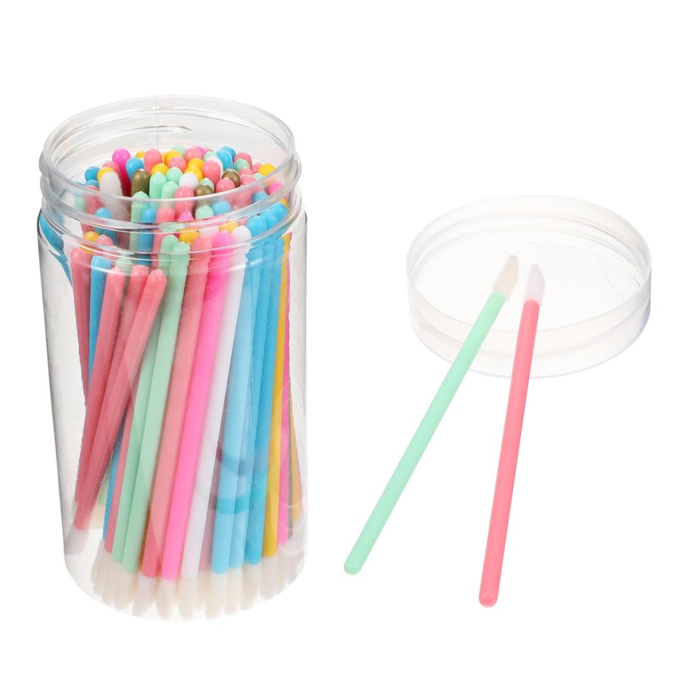 Baluue 100pcs Environmental-friendly Lip Brush Makeup Tool Lipstick Applicators Plastic Lip Brush Wands Beauty Tools for Home Professional